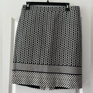 J. Crew black and cream patterned pencil skirt